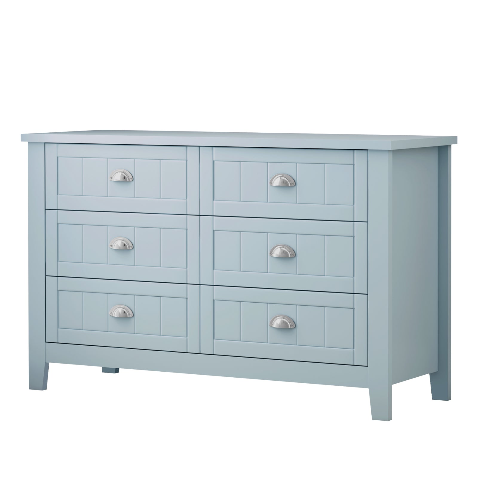 Nøordka Light Dresser Default 50" Grayish Blue Solid Wood Drawer Dresser Cabinet
