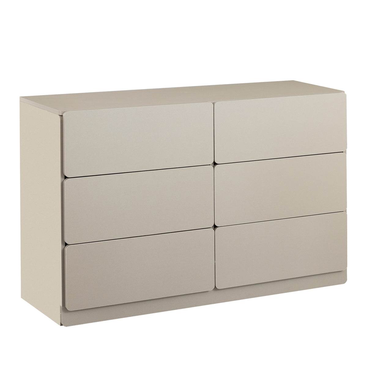 Nøordka Light Dresser Default 50" Light Gray Drawer Dresser Cabinet With Six Drawers