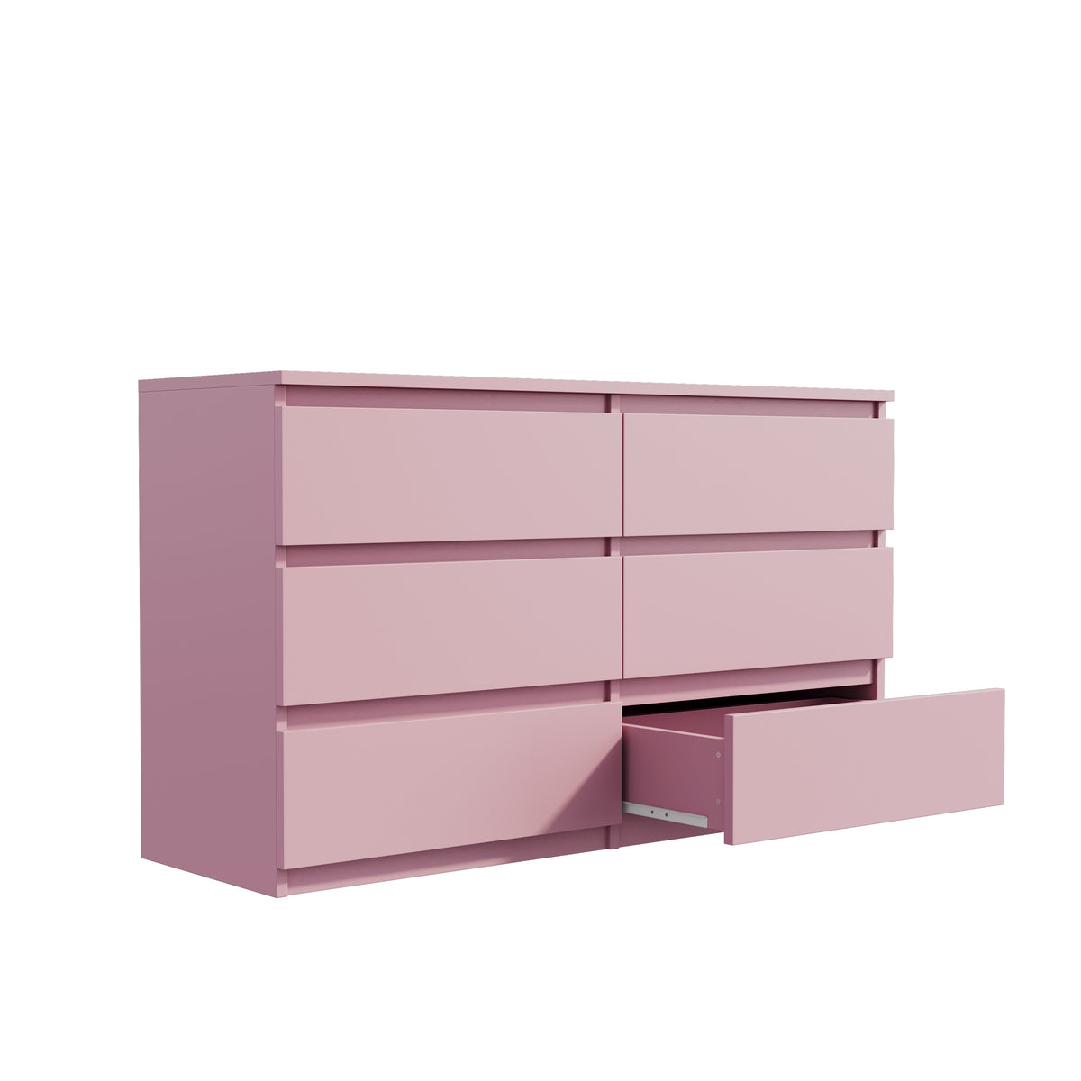 Nøordka Light Dresser Default 50" Pink 6 Drawers Chest Of Drawers &amp; Dresser Table