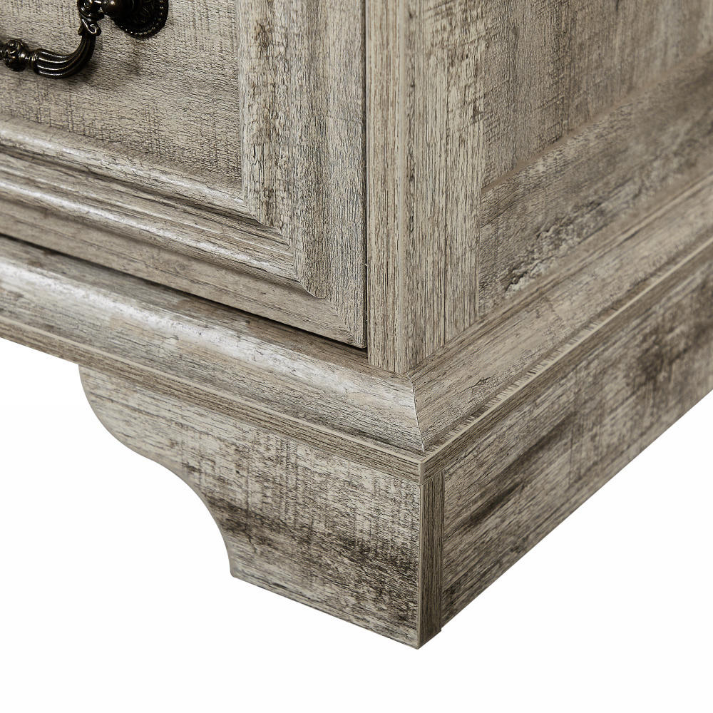 Nøordka Light Dresser Default 50" Rustic White Farmhouse 7 Drawer Dresser Chest with Vintage Natural Texture