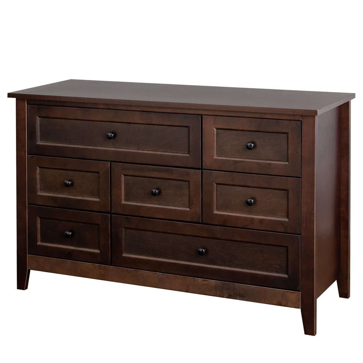 Nøordka Light Dresser Default 50" Solid Wood Auburn Buffet Server With Retro Round Handling