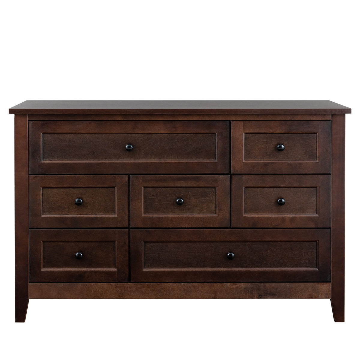 Nøordka Light Dresser Default 50" Solid Wood Auburn Buffet Server With Retro Round Handling