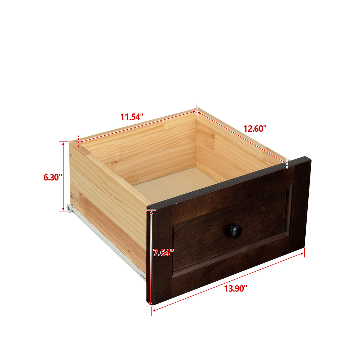 Nøordka Light Dresser Default 50" Solid Wood Auburn Buffet Server With Retro Round Handling