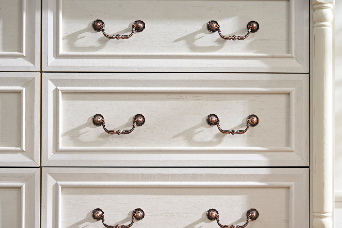 Nøordka Light Dresser Default 50" Walnut Rustic Farmhouse 6 Drawer Dresser Chest