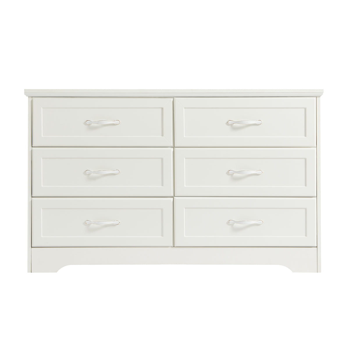 Nøordka Light Dresser Default 50" White Mid Century Modern 3 Drawer Bedroom Chest
