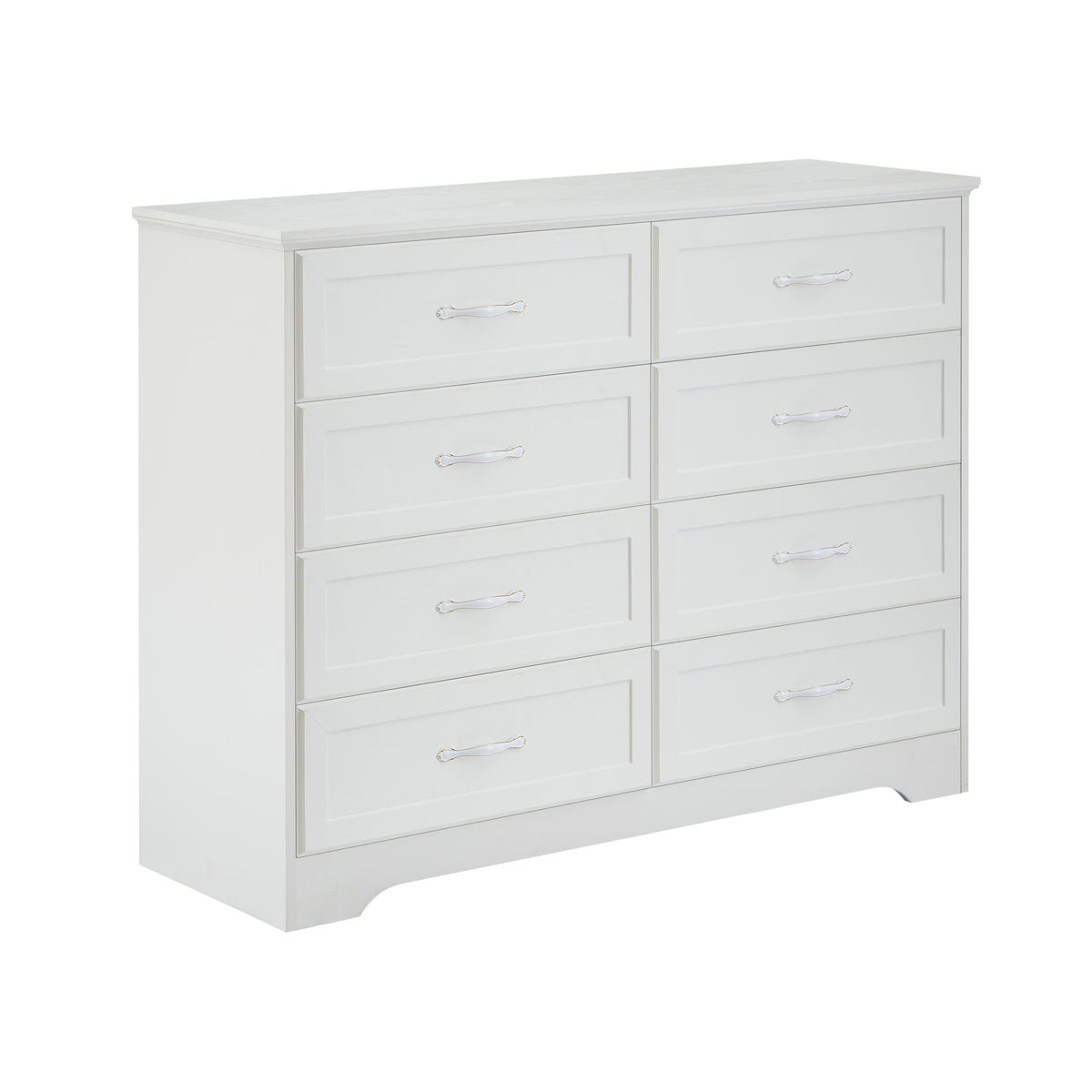 Nøordka Light Dresser Default 50" White Mid Century Modern 3 Drawer Bedroom Chest
