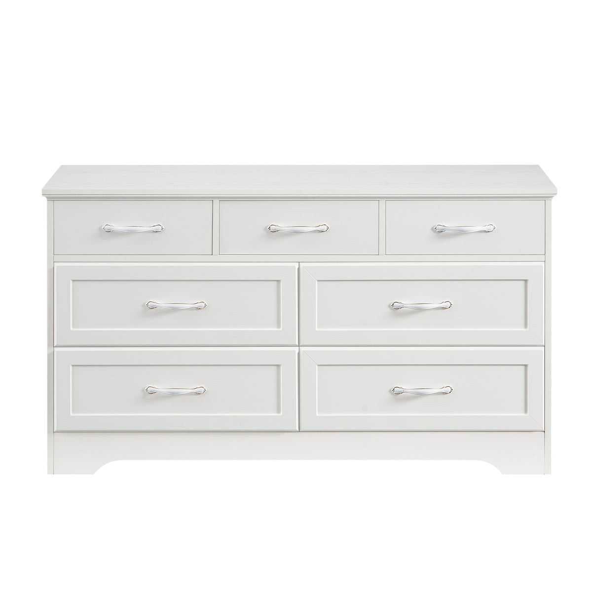 Nøordka Light Dresser Default 50" White Mid Century Modern 3 Drawer Bedroom Chest of Drawers