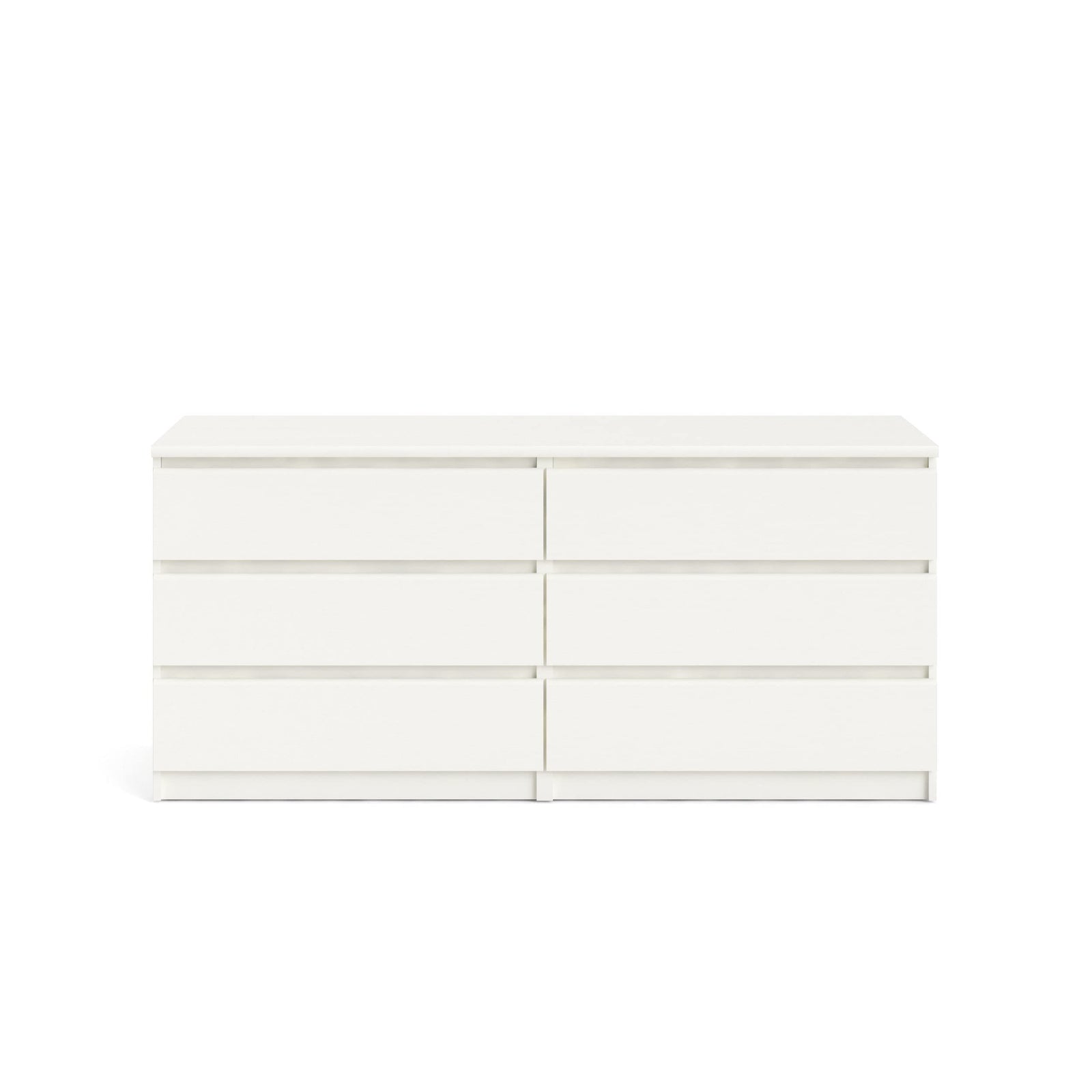 Nøordka Light Dresser Default 55" White Simple 6 Drawer Double Dresser