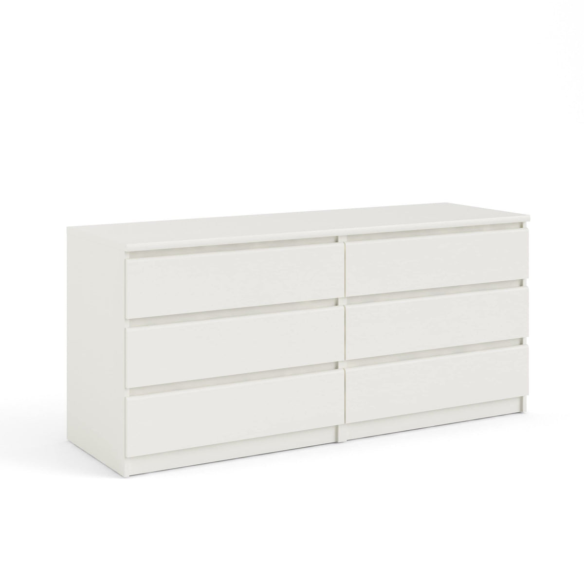 Nøordka Light Dresser Default 55" White Simple 6 Drawer Double Dresser