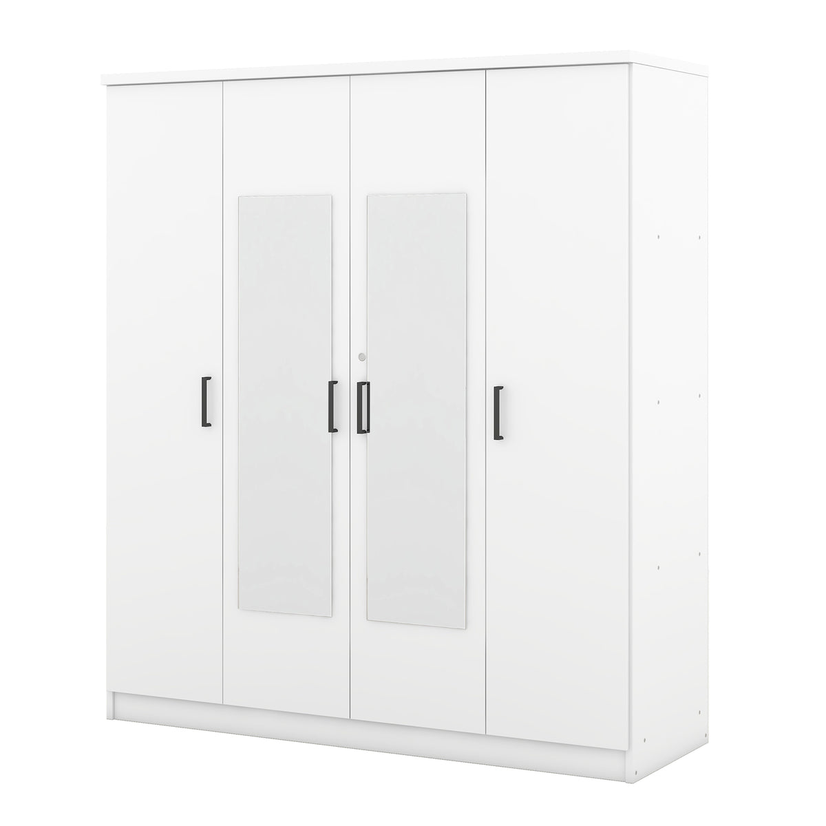 Nøordka Light Dresser Default 60" White 4-Door Mirrored Wardrobe