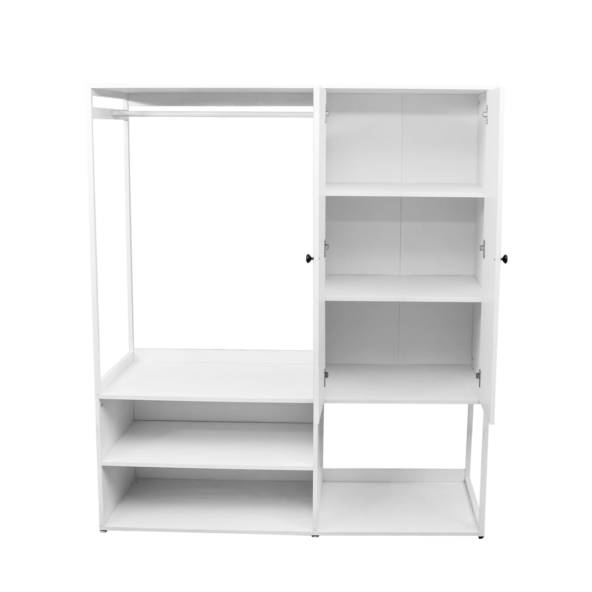 Nøordka Light Dresser Default 63" White High Wardrobe Closet with Shelves &amp; Hanging Rod