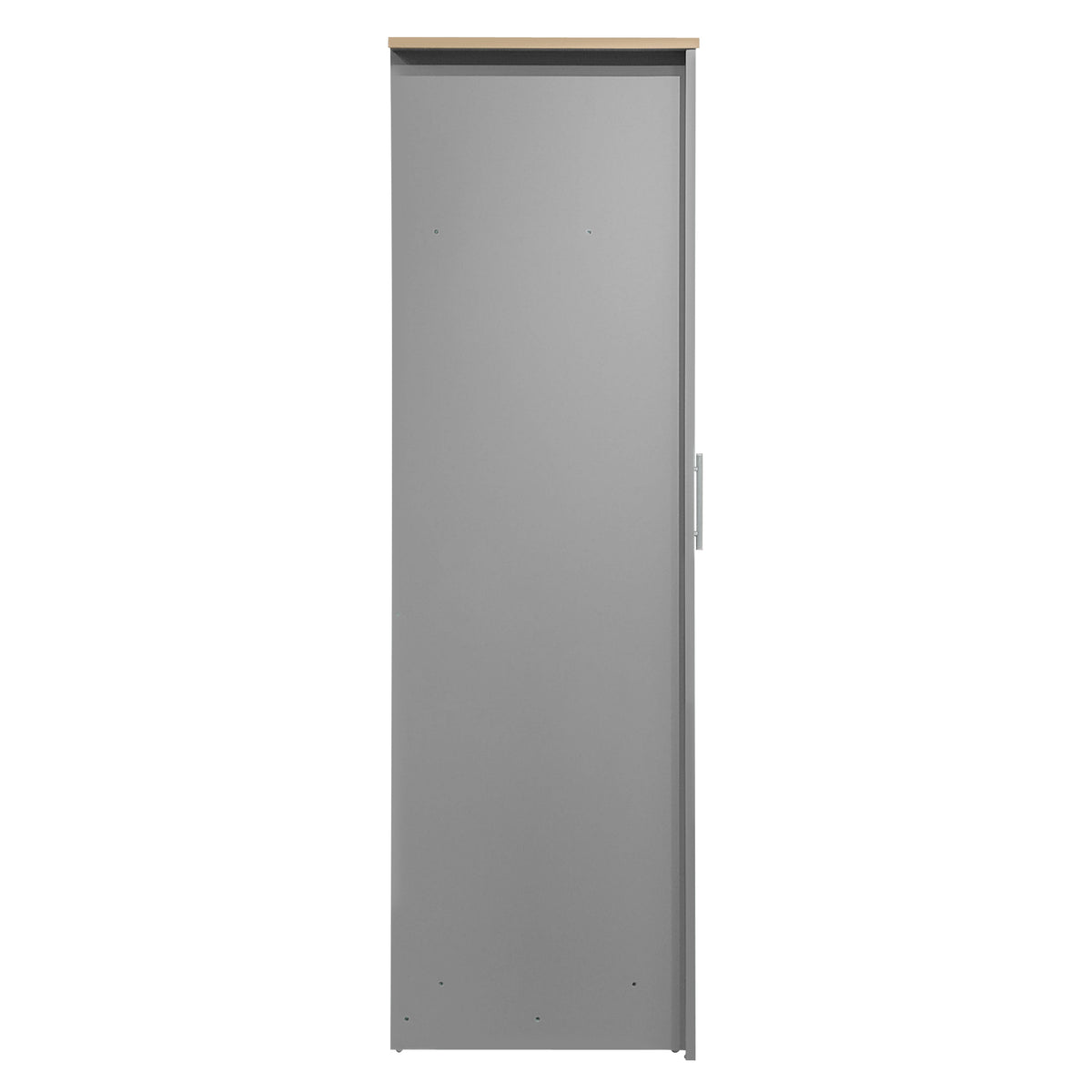 Nøordka Light Dresser Default 68" Gray Three Door Storage Wardrobe with Cabinets &amp; Two Hanging Rods