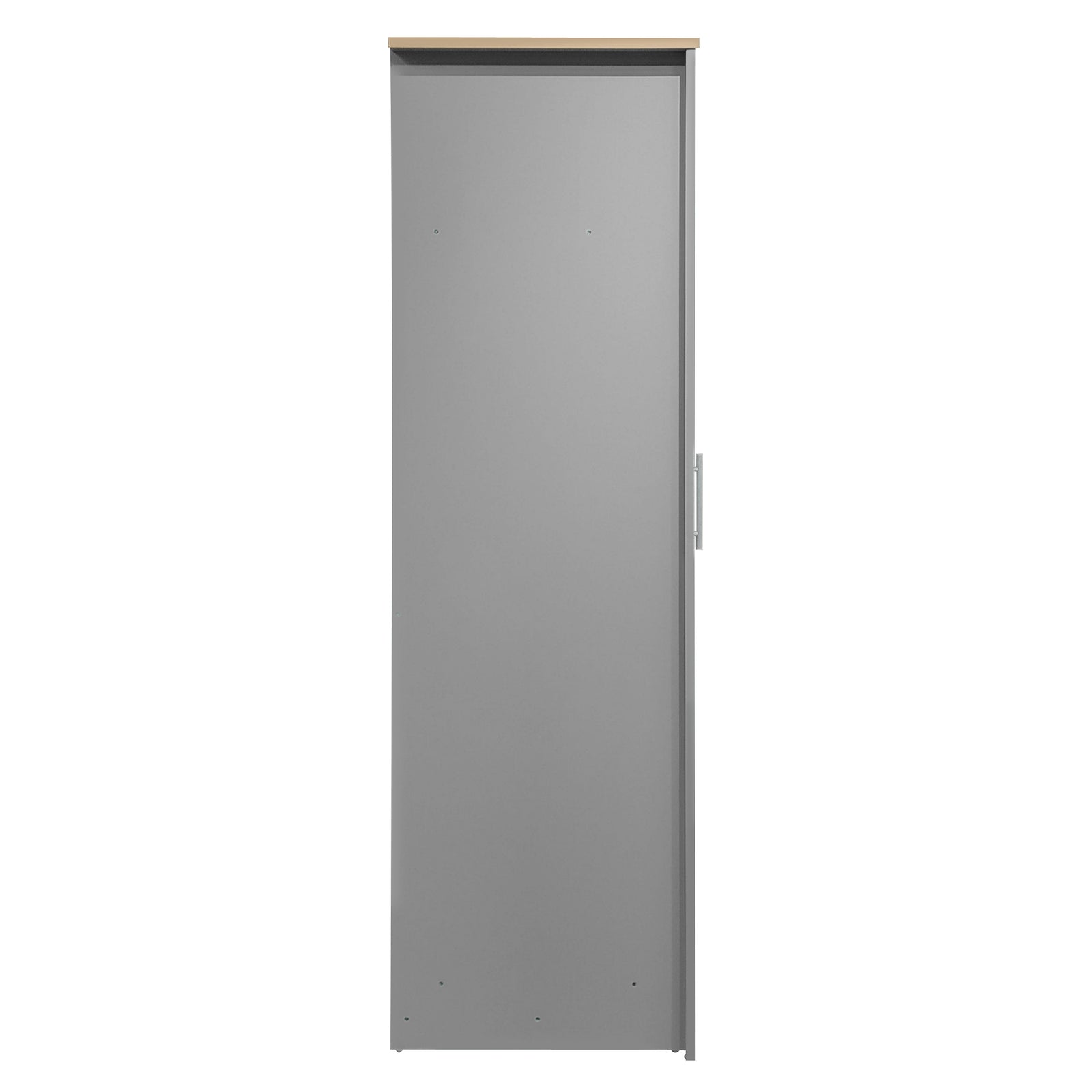 Nøordka Light Dresser Default 68" Gray Three Door Storage Wardrobe with Cabinets & Two Hanging Rods