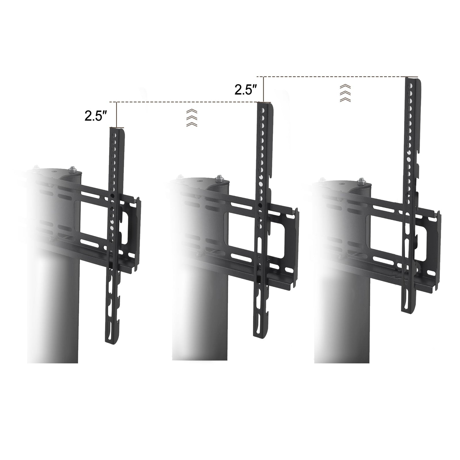 Nøordka Light Dresser Default Black Height & Angle Adjustable Tempered Glass Mobile TV Stand with Locking Wheels