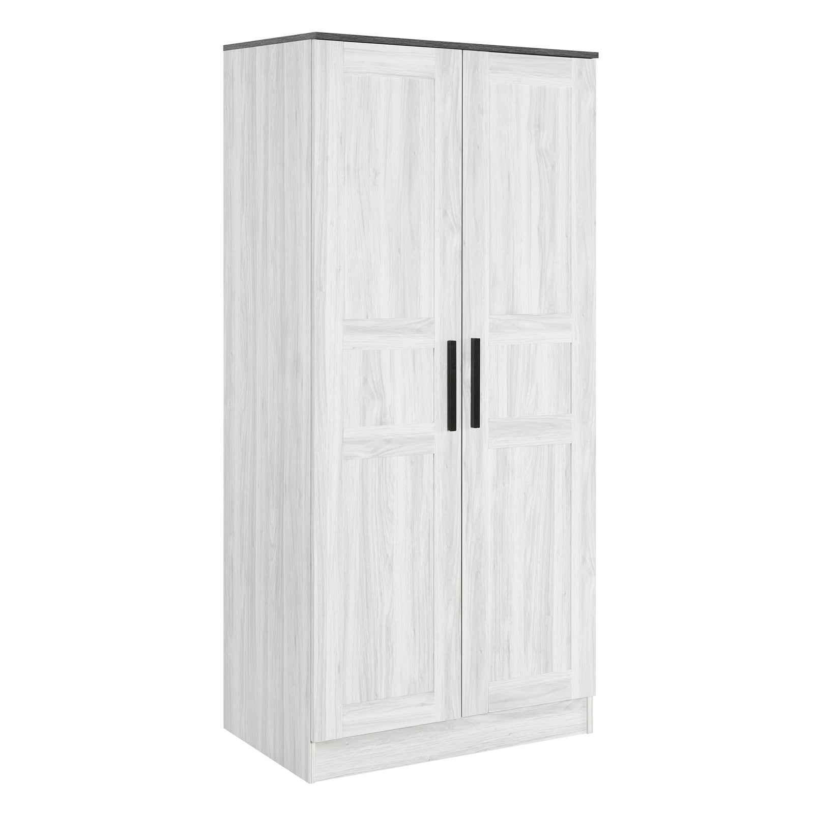 Nøordka Light Dresser Default Gray 2-Door Wooden Wardrobe Armoire with Lighting & 4 Storage Shelves