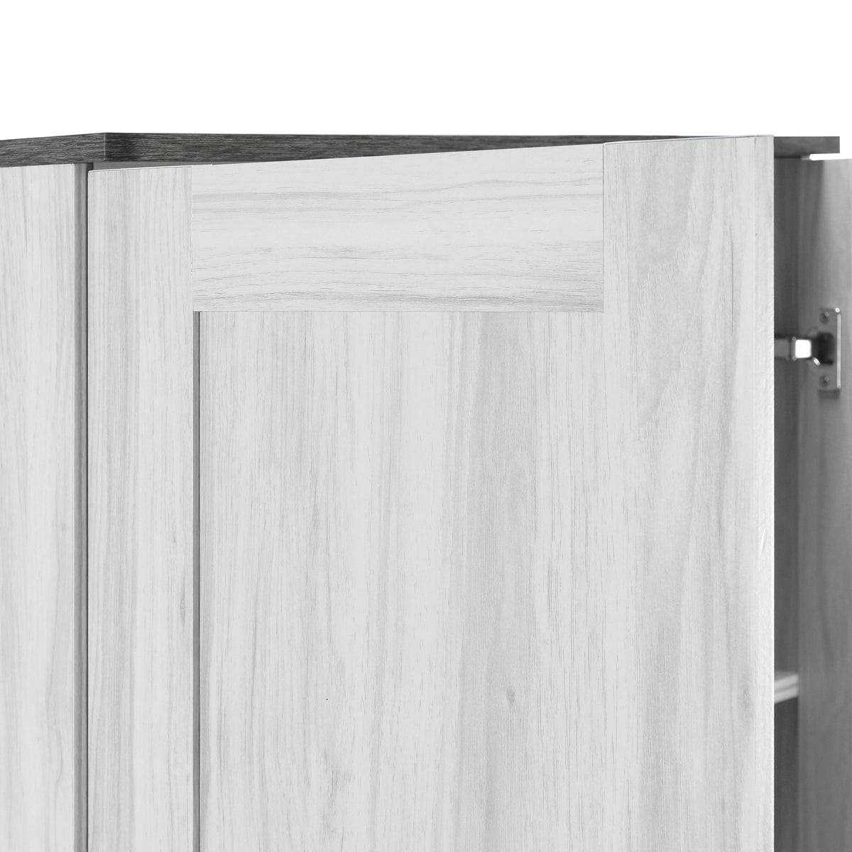 Nøordka Light Dresser Default Gray 2-Door Wooden Wardrobe Armoire with Lighting &amp; 4 Storage Shelves