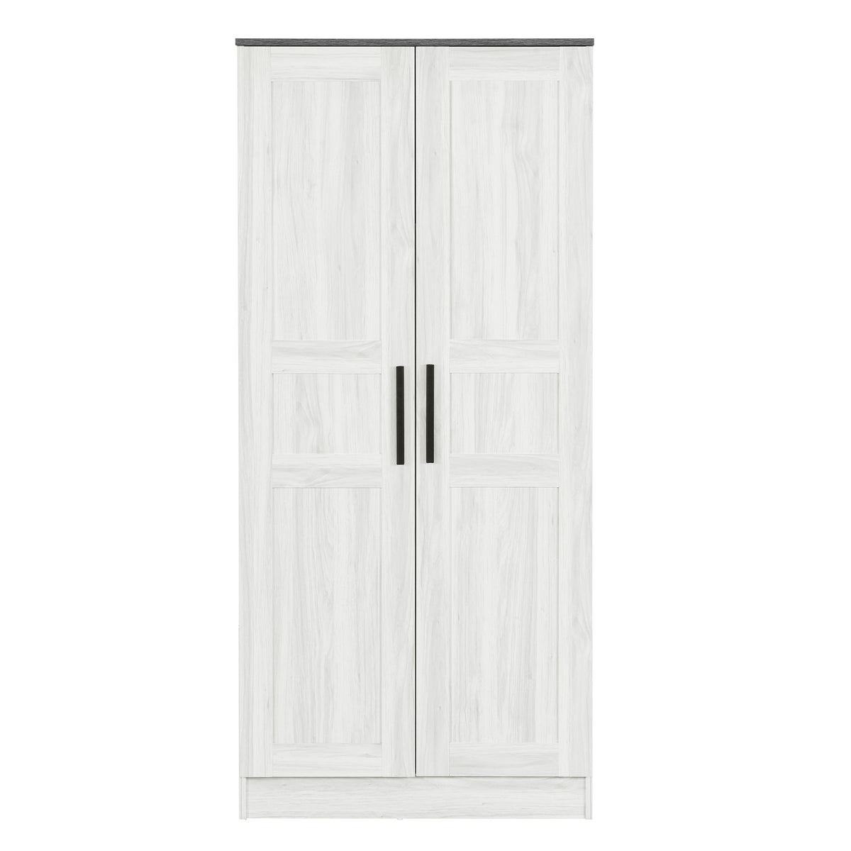 Nøordka Light Dresser Default Gray 2-Door Wooden Wardrobe Armoire with Lighting &amp; 4 Storage Shelves