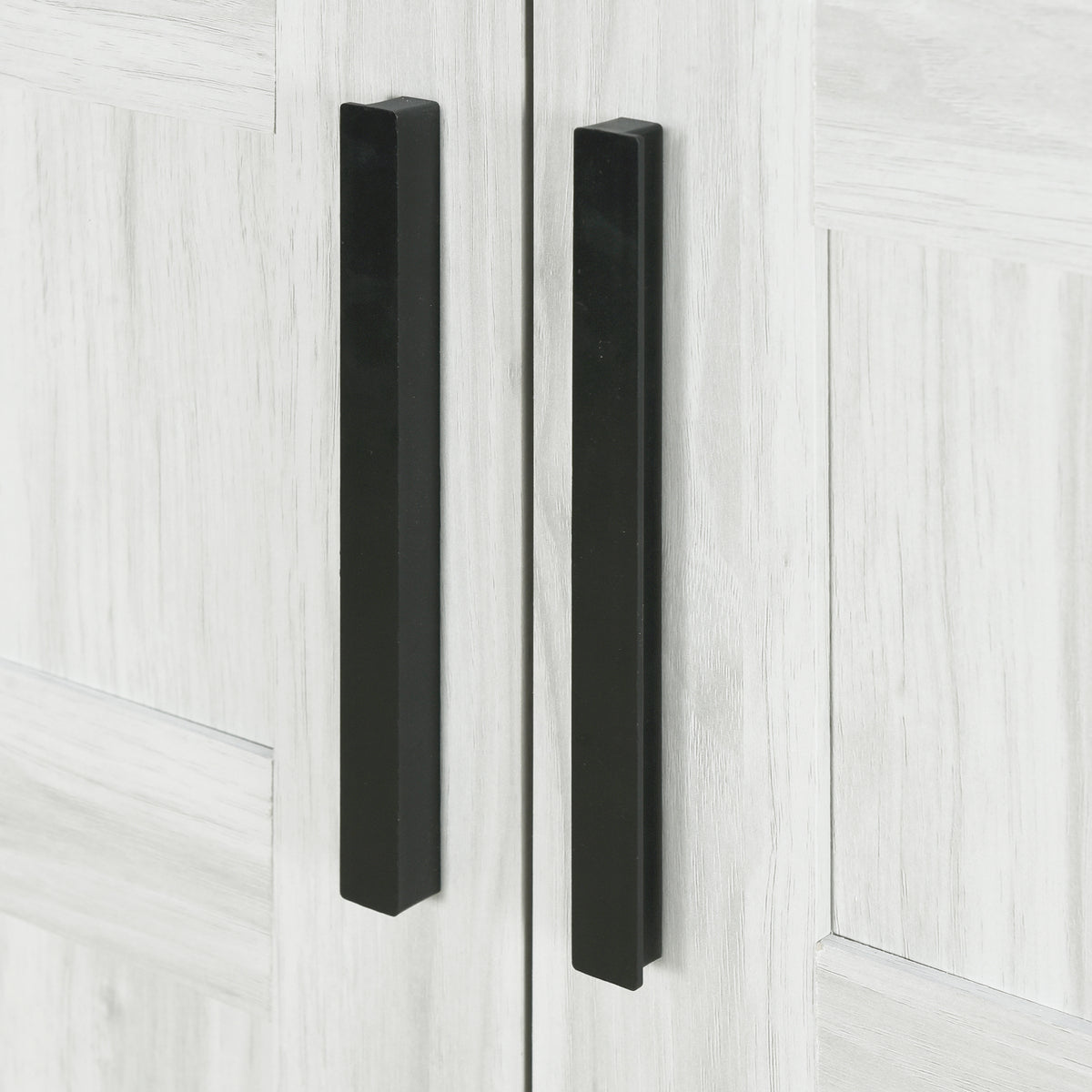 Nøordka Light Dresser Default Gray 2-Door Wooden Wardrobe Armoire with Lighting &amp; 4 Storage Shelves