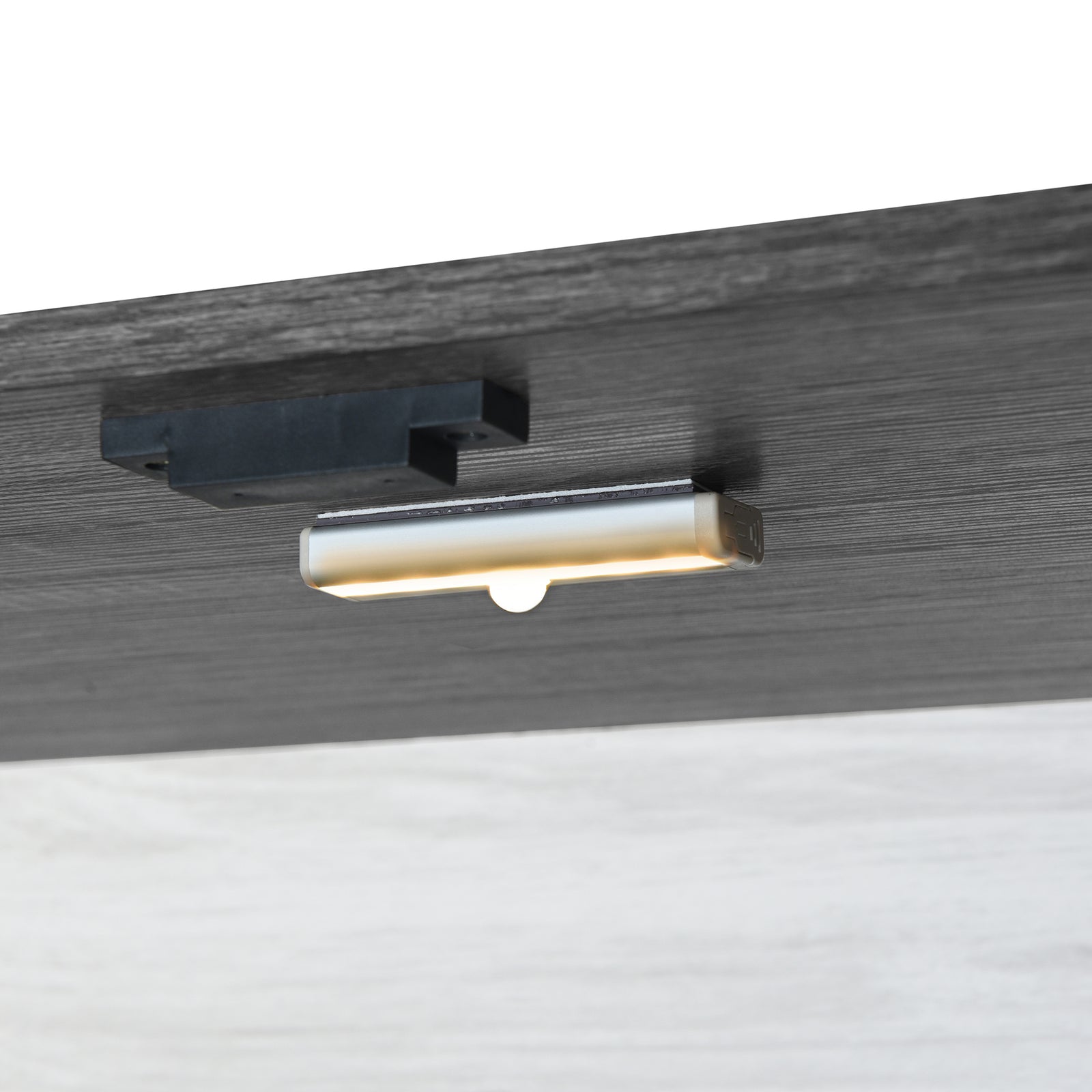 Nøordka Light Dresser Default Gray 2-Door Wooden Wardrobe Armoire with Lighting & 4 Storage Shelves