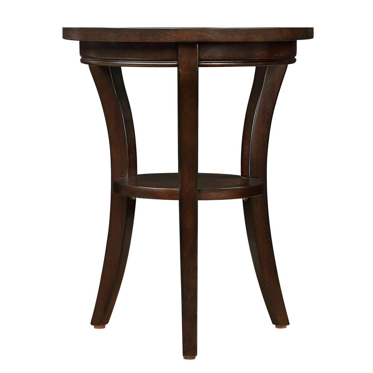 Nøordka Light Nightstand Default 16" Espresso Wood Round End Table with Open Shelf