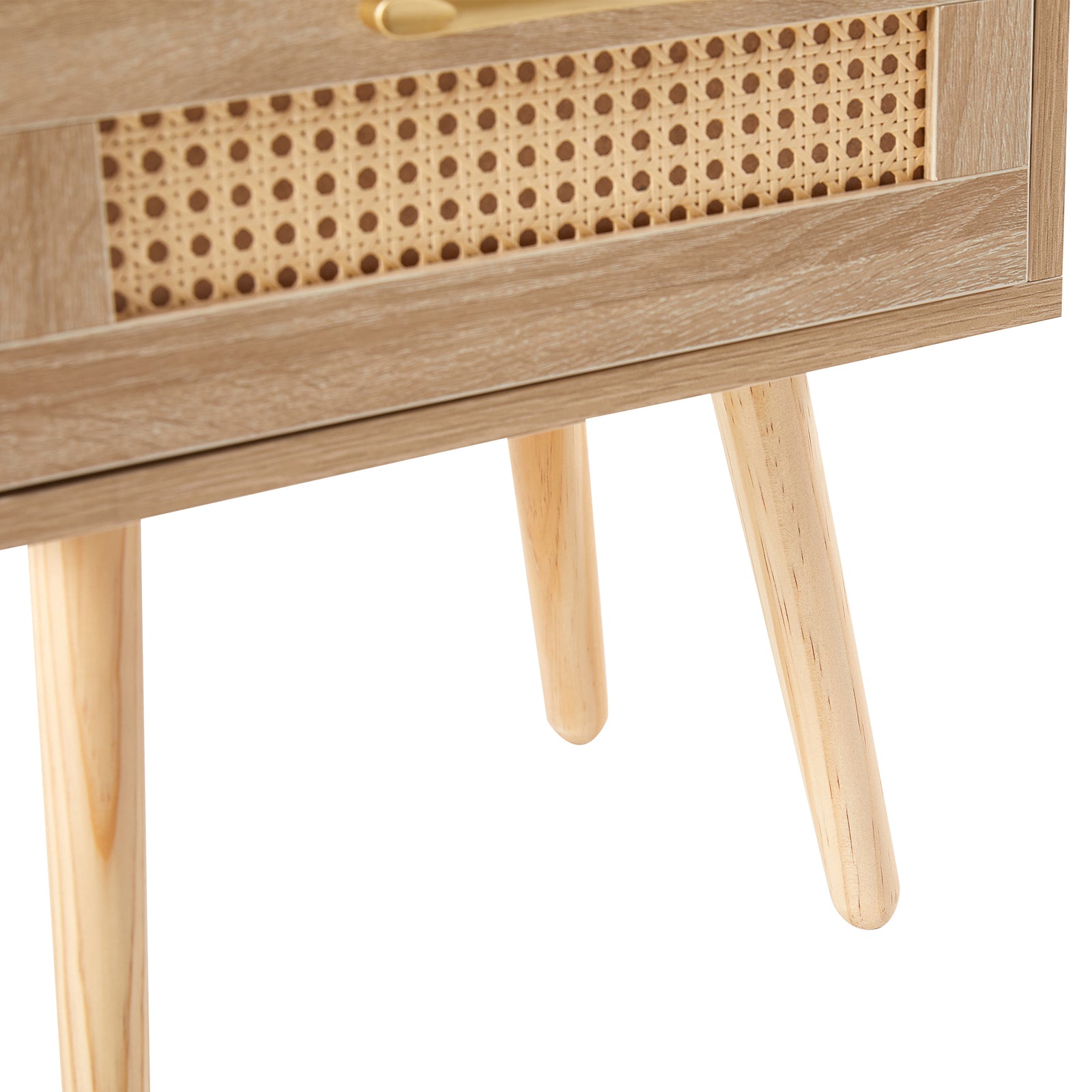 Nøordka Light Nightstand Default 16" Natural Rattan End Table With Power Outlet
