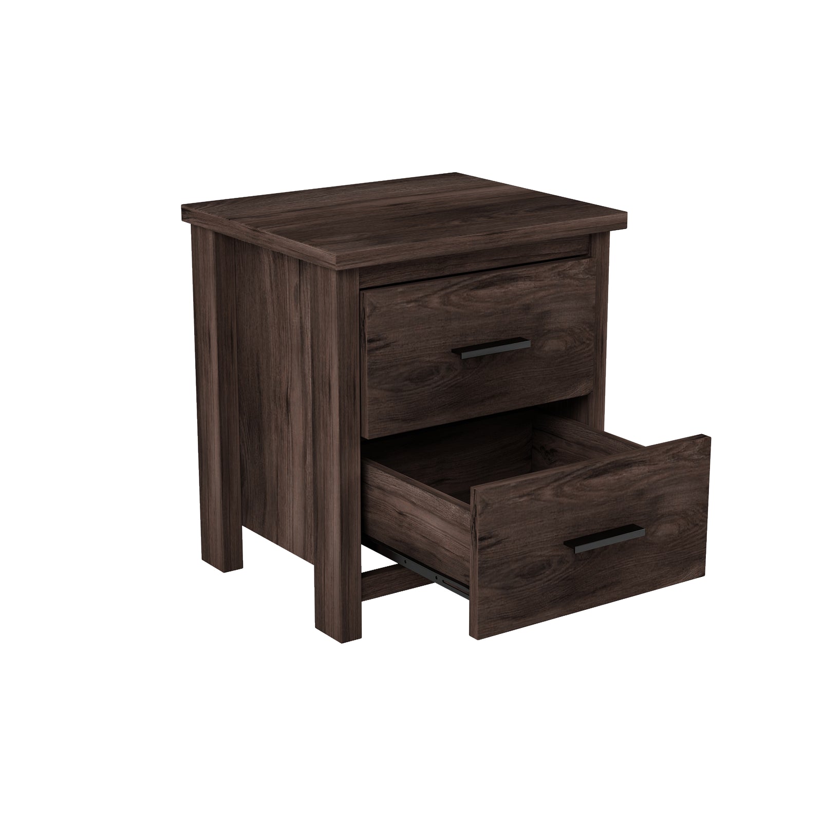 Nøordka Light Nightstand Default 20" Dark Walnut Vintage Two Drawer Nightstand