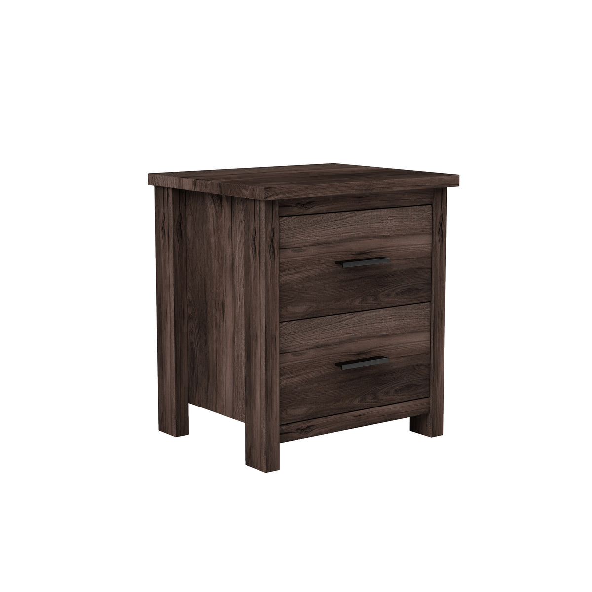 Nøordka Light Nightstand Default 20" Dark Walnut Vintage Two Drawer Nightstand