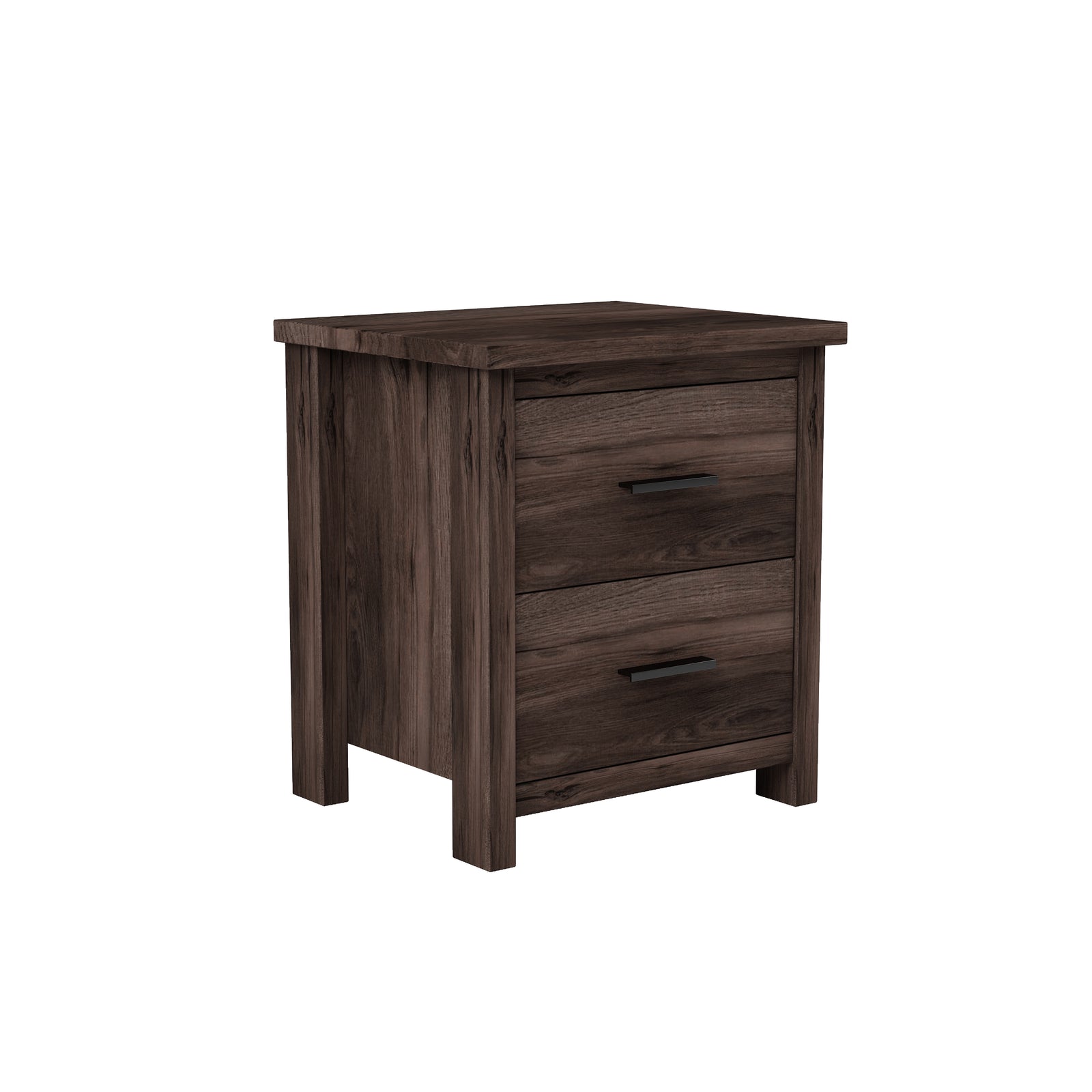 Nøordka Light Nightstand Default 20" Dark Walnut Vintage Two Drawer Nightstand
