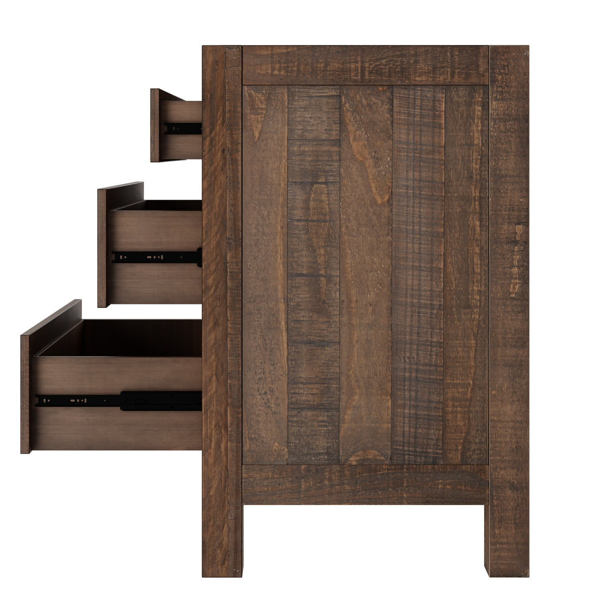 Nøordka Light Nightstand Default 22" Rustic Brown Farmhouse Style Solid Wood Nightstand with Charging