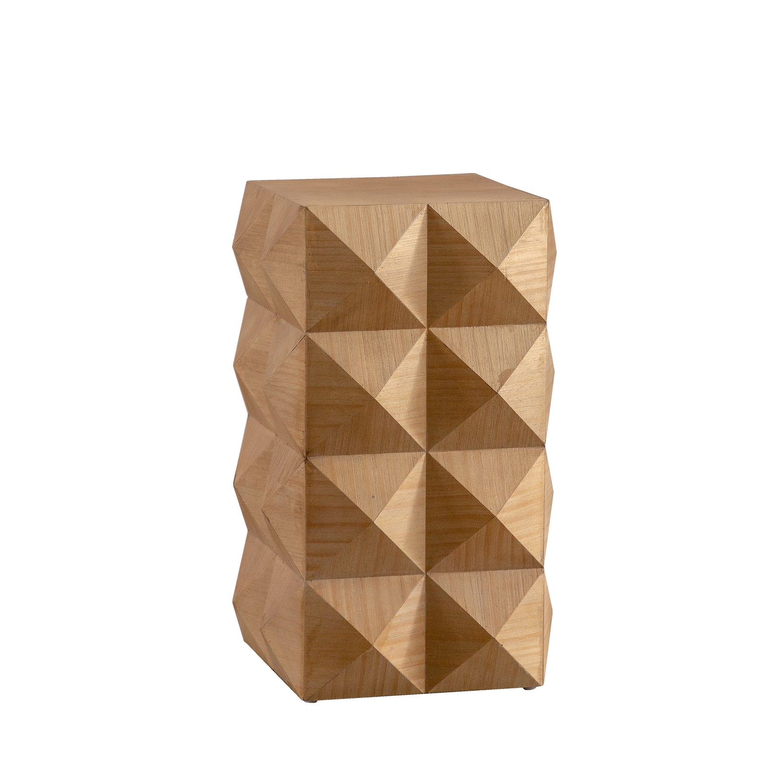 Nøordka Light Nightstand Default 24" Natural Wood Tone Embossed Retro Side Table & Nightstand