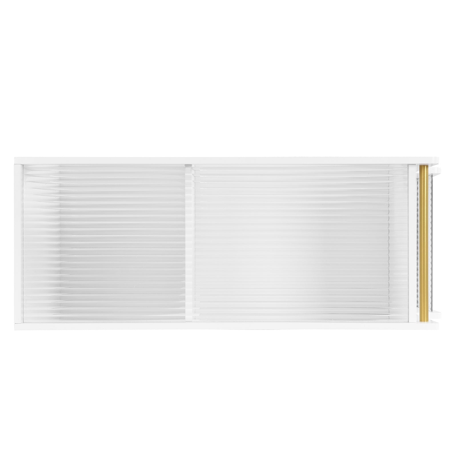 Nøordka Light Nightstand Default 32" White Mobile End Table with Locking Wheels & Fluted Glass