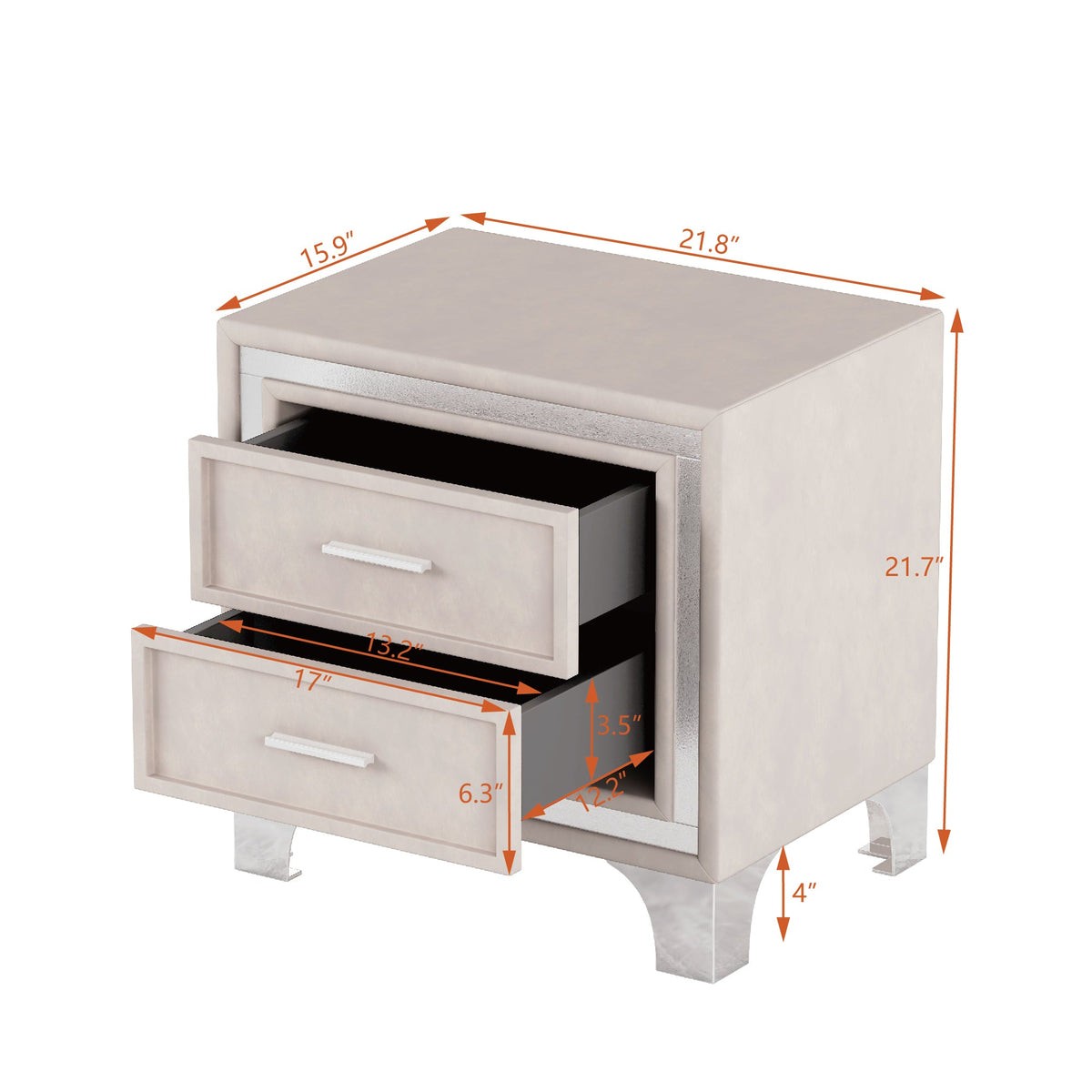 Nøordka Light Nightstand Default Beige Mid Century Modern Nightstand &amp; Bedside Table