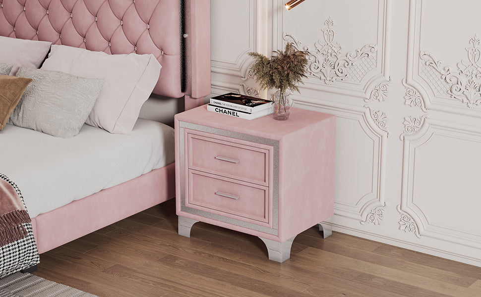 Nøordka Light Nightstand Default Pink Mid Century Modern Nightstand &amp; Bedside Table