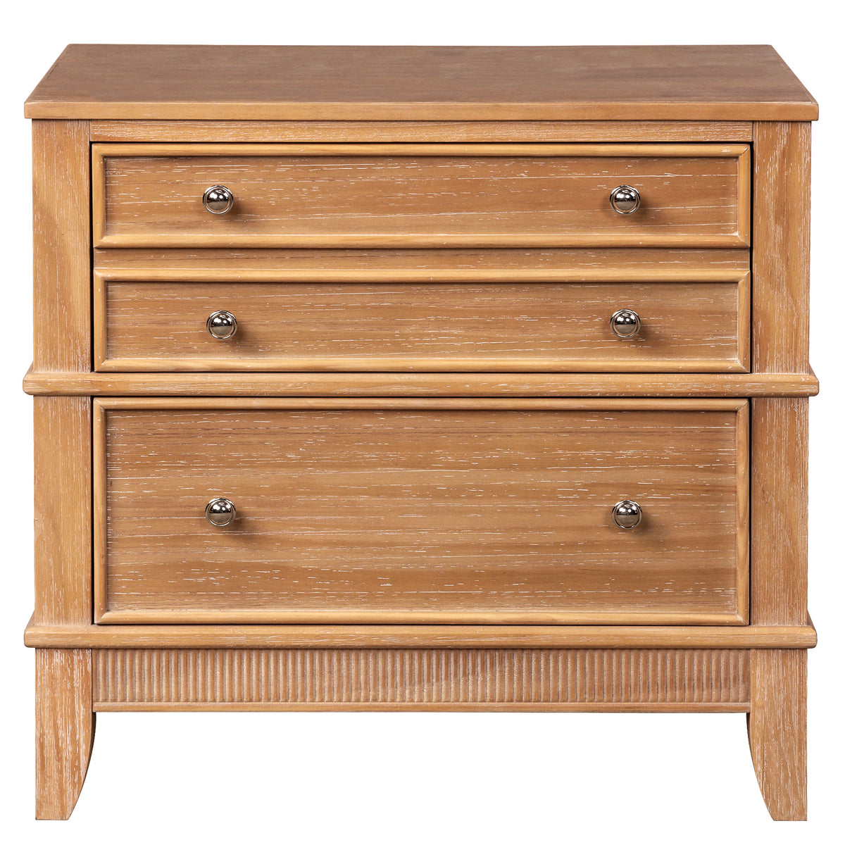 Nøordka Light Nightstand Default Set of Two 30" Hazel 3-Drawer Rustic Nighstands