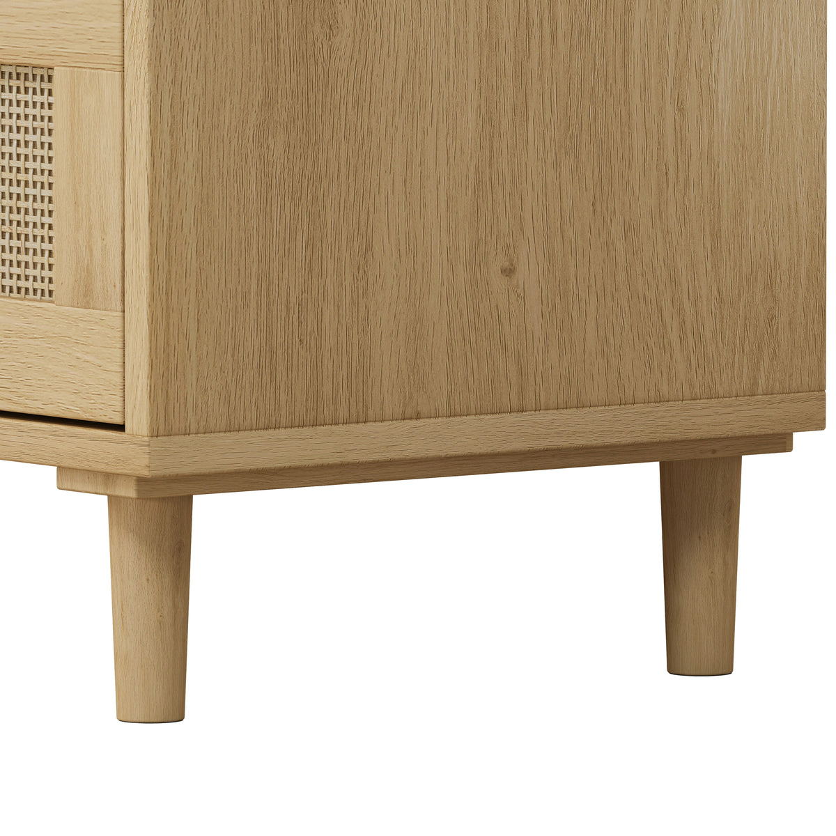 Nøordka Light Sideboard Default 32" Mid Century Modern Three Drawer Rattan Storage Cabinet
