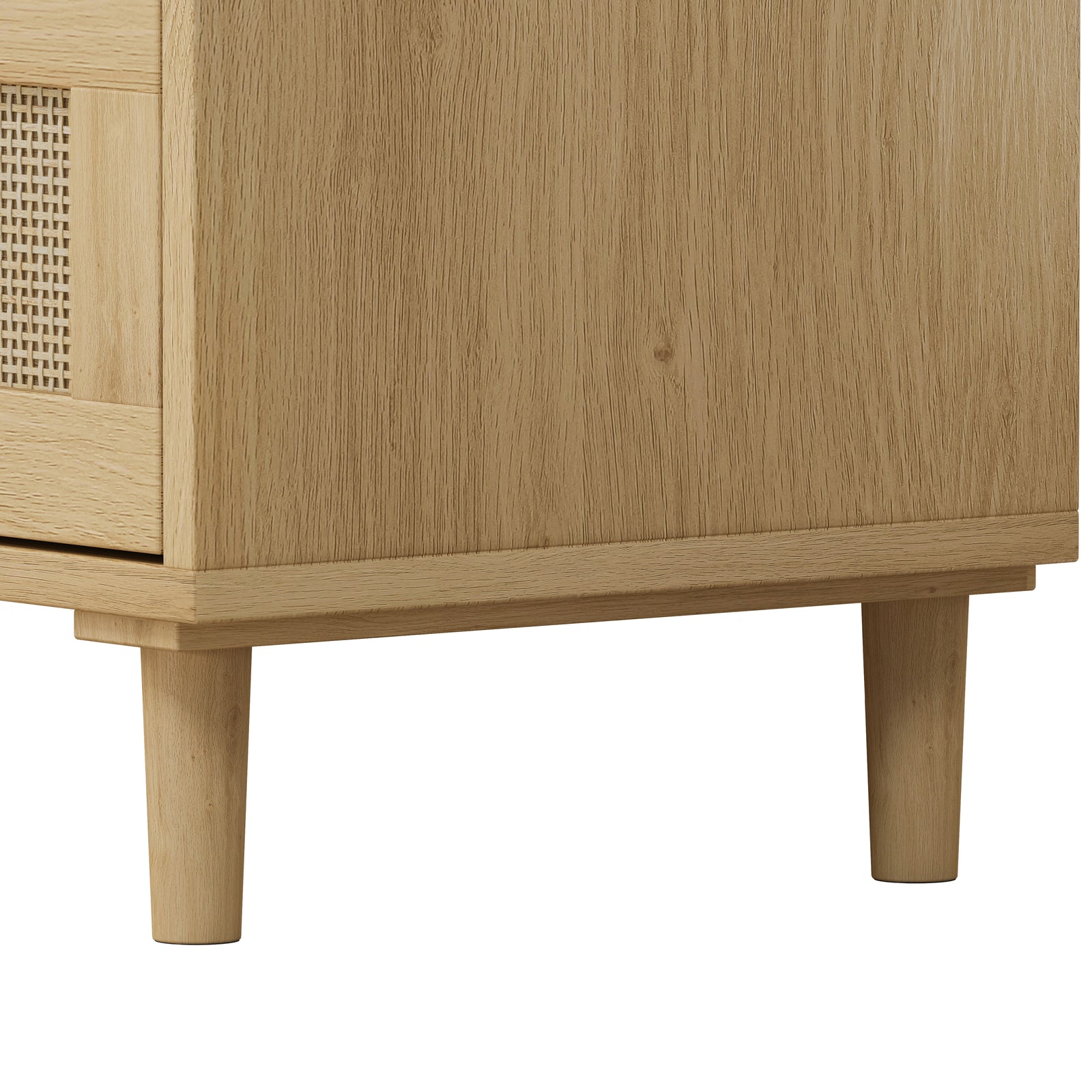 Nøordka Light Sideboard Default 32" Mid Century Modern Three Drawer Rattan Storage Cabinet