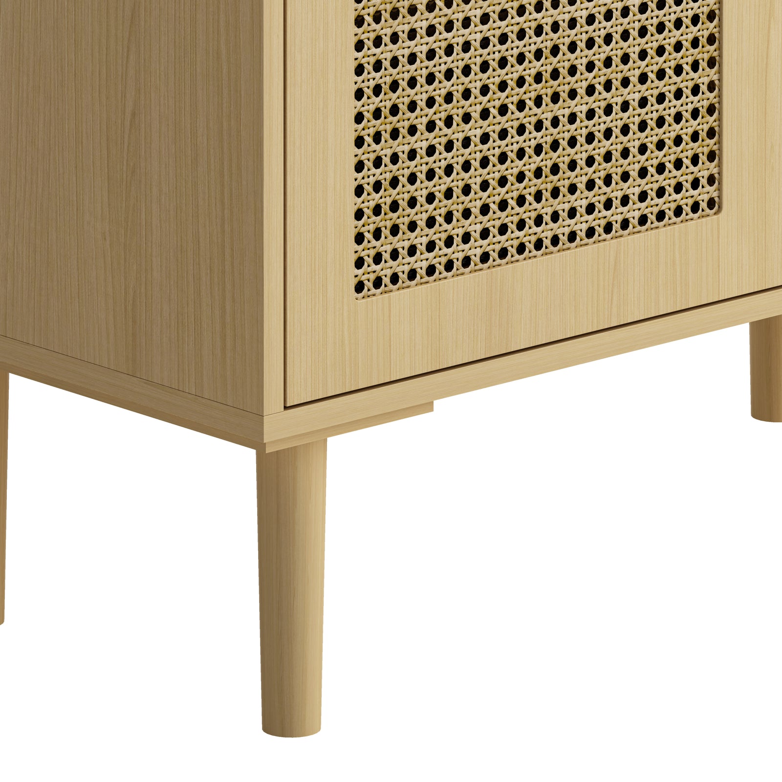 Nøordka Light Sideboard Default 32" Natural Tone Rattan Mesh Storage Cabinet with Adjustable Shelving