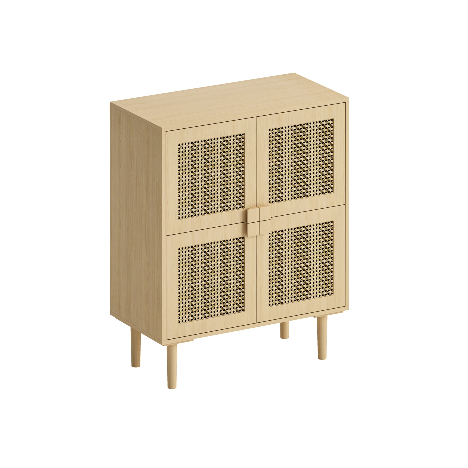 Nøordka Light Sideboard Default 32" Natural Tone Rattan Mesh Storage Cabinet with Adjustable Shelving