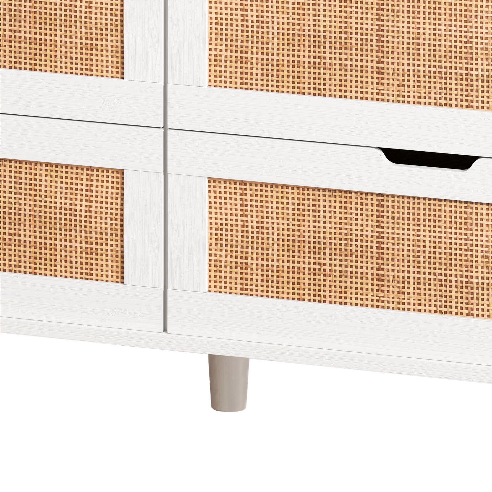 Nøordka Light Sideboard Default 45" Mid Century Modern Rattan Storage Cabinet With LED Lighting