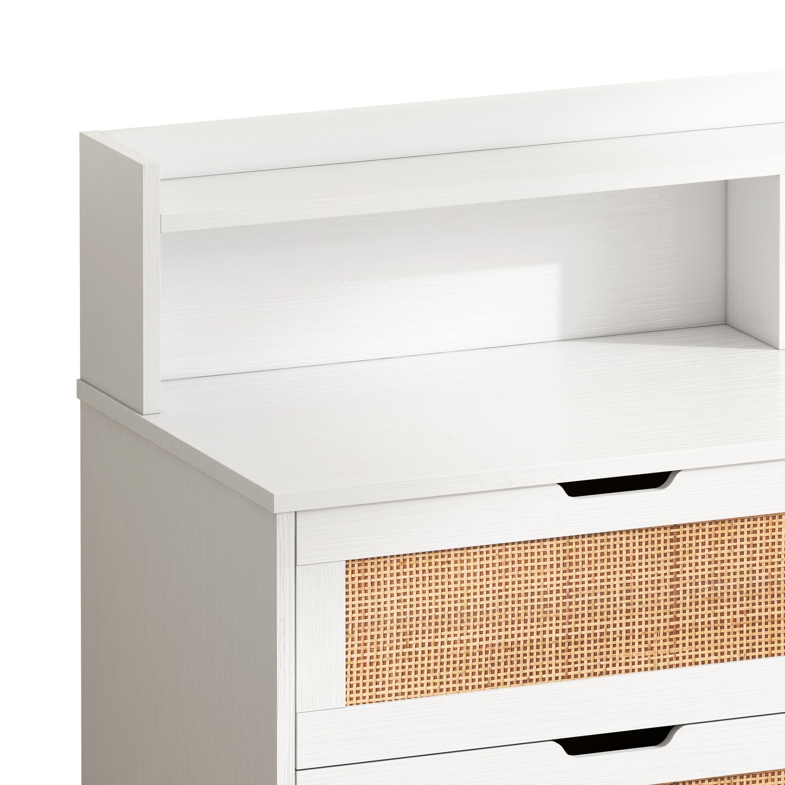 Nøordka Light Sideboard Default 45" Mid Century Modern Rattan Storage Cabinet With LED Lighting