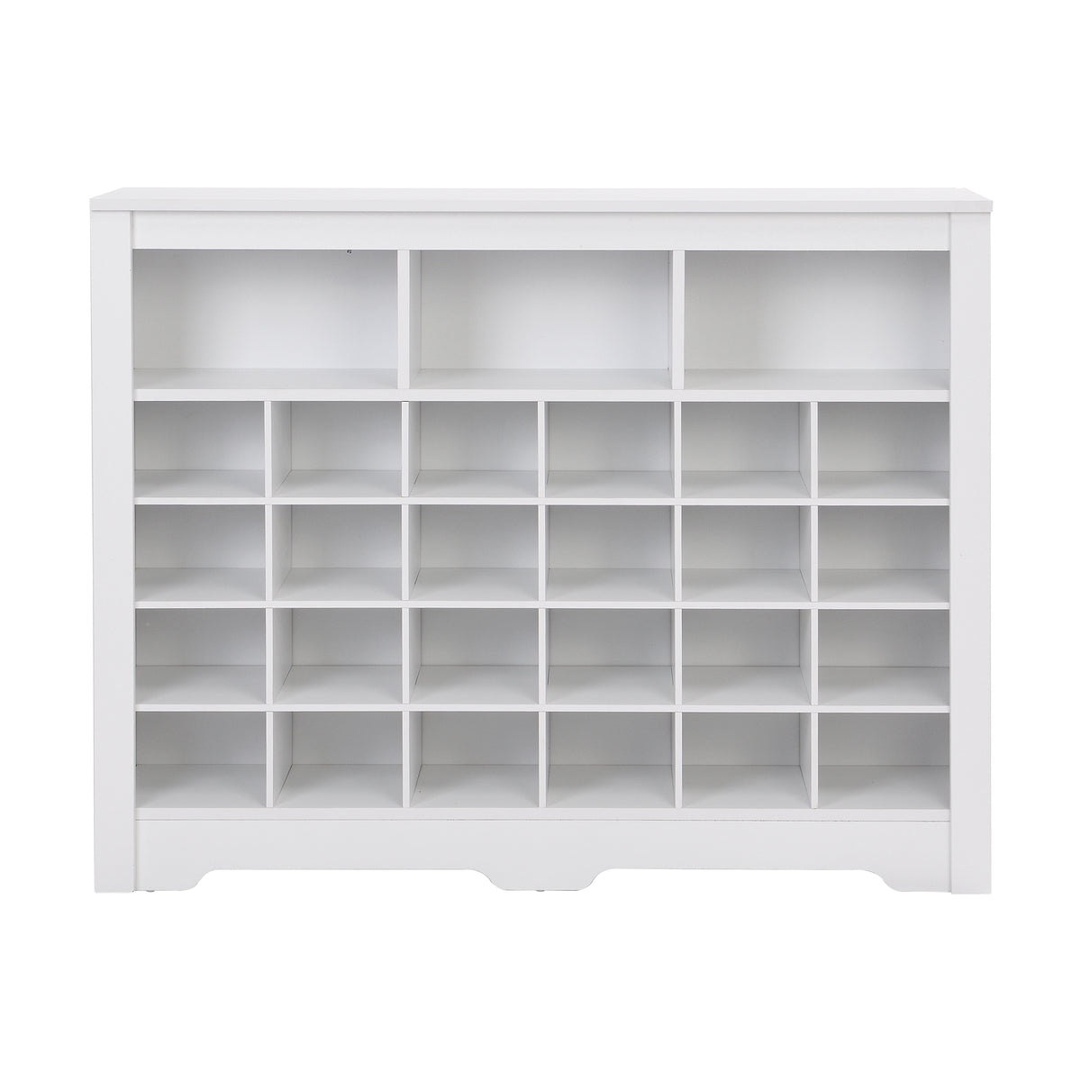 Nøordka Light Sideboard Default 45" White Sleek 24 Shoe Cubby Console