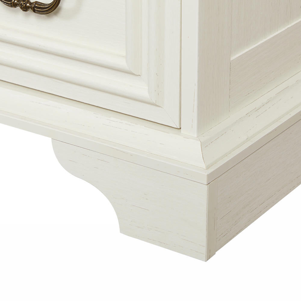 Nøordka Light Sideboard Default 50" Antique White Rustic Engineered Wood 7 Drawer Dresser