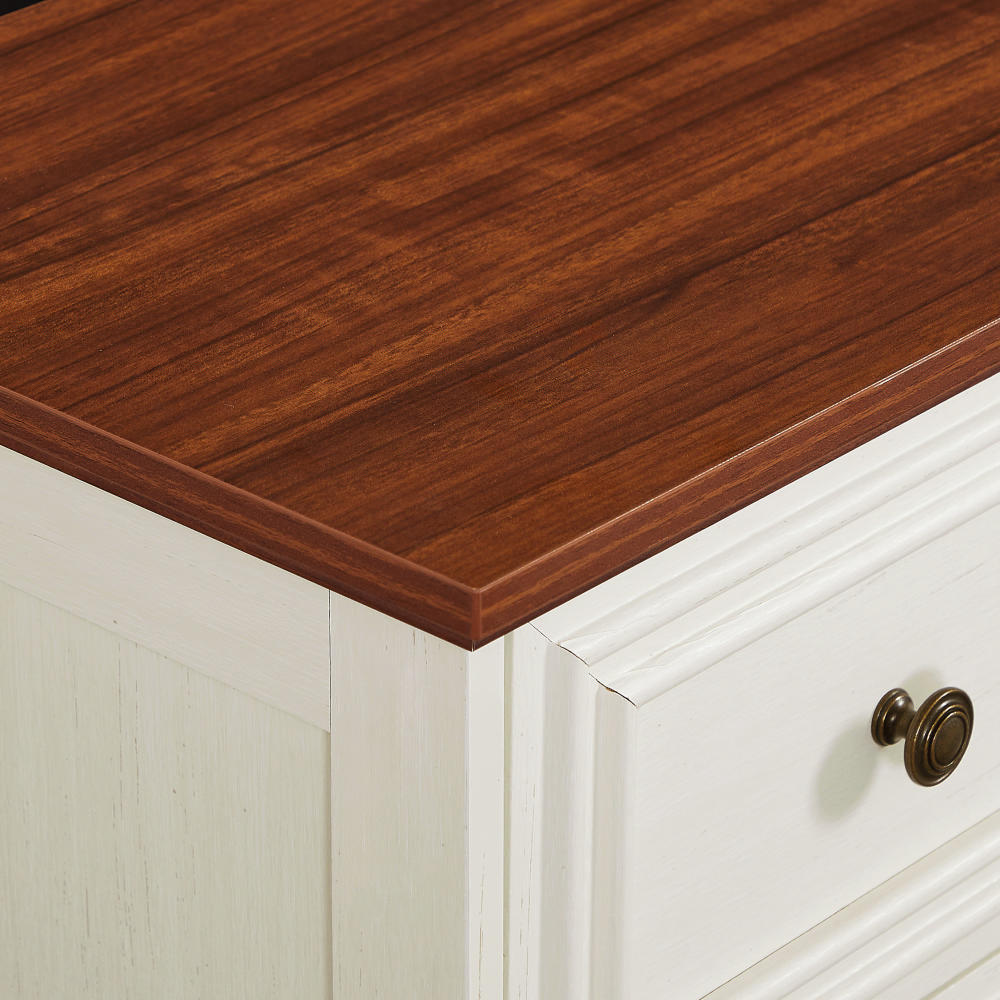 Nøordka Light Sideboard Default 50" Antique White Rustic Engineered Wood 7 Drawer Dresser