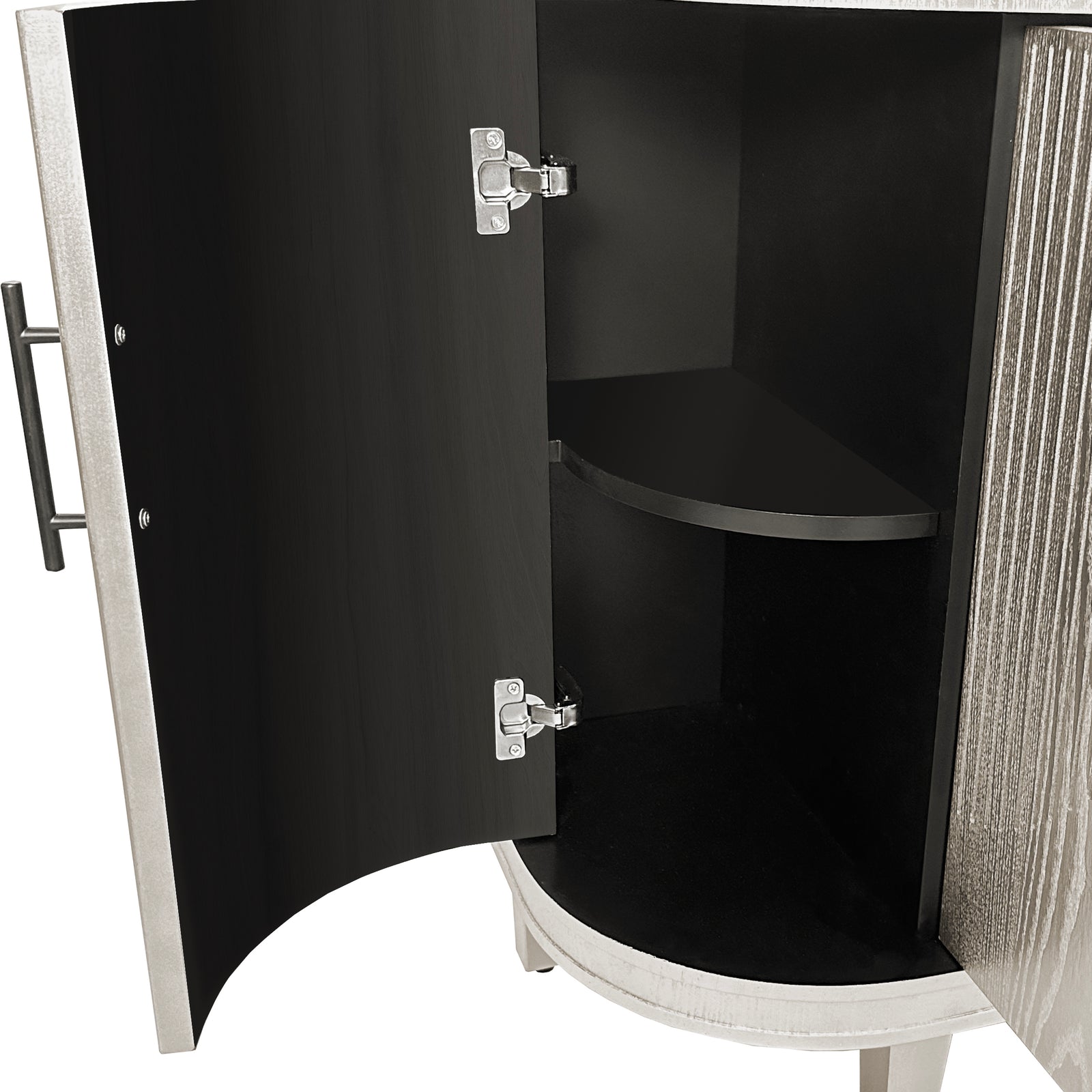 Nøordka Light Sideboard Default 50" Champagne Mid Century Modern Curved Sideboard with Adjustable Shelving