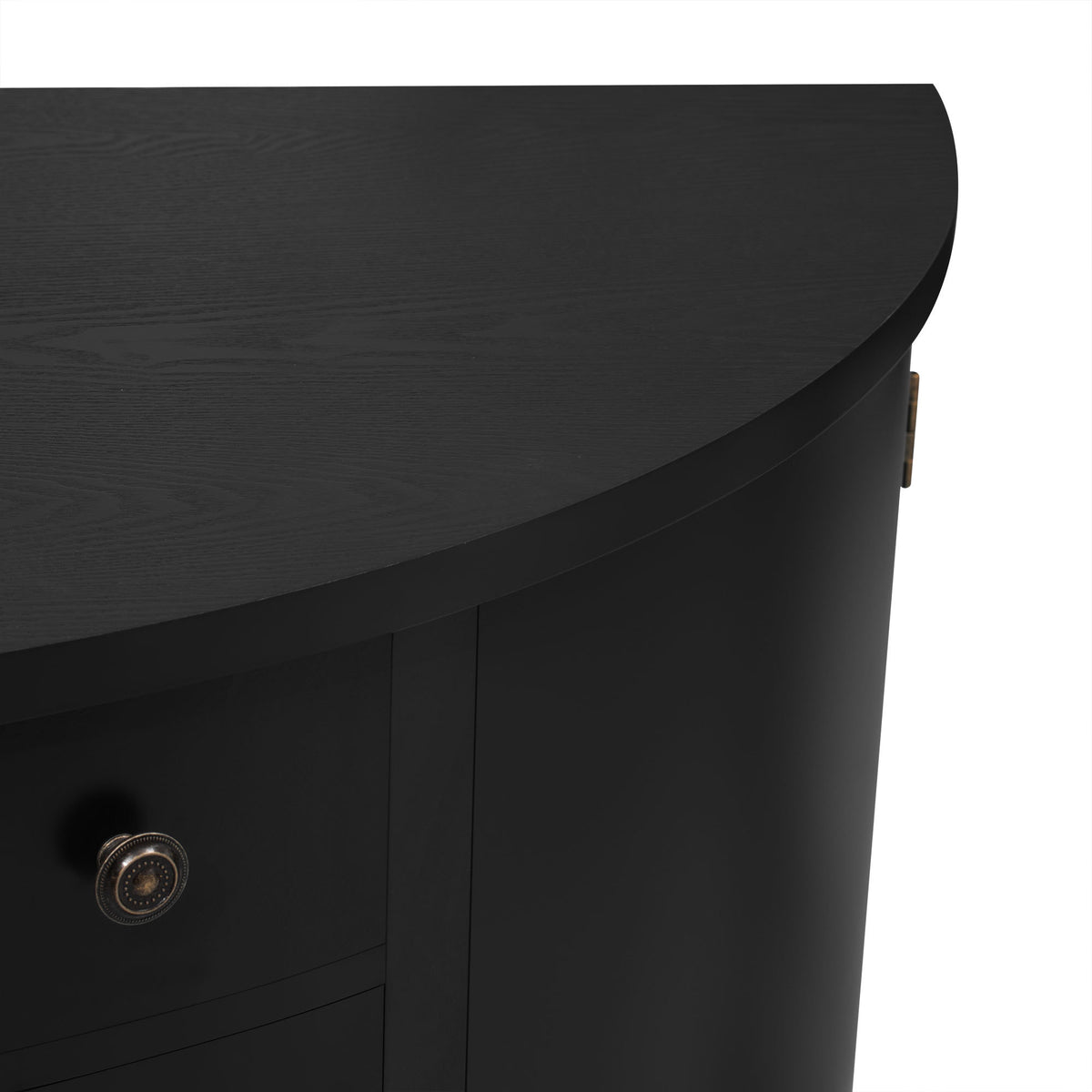 Nøordka Light Sideboard Default 50" Fraxinus Mandschuric Black Solid Wood Cabinet with Adjustable Shelving