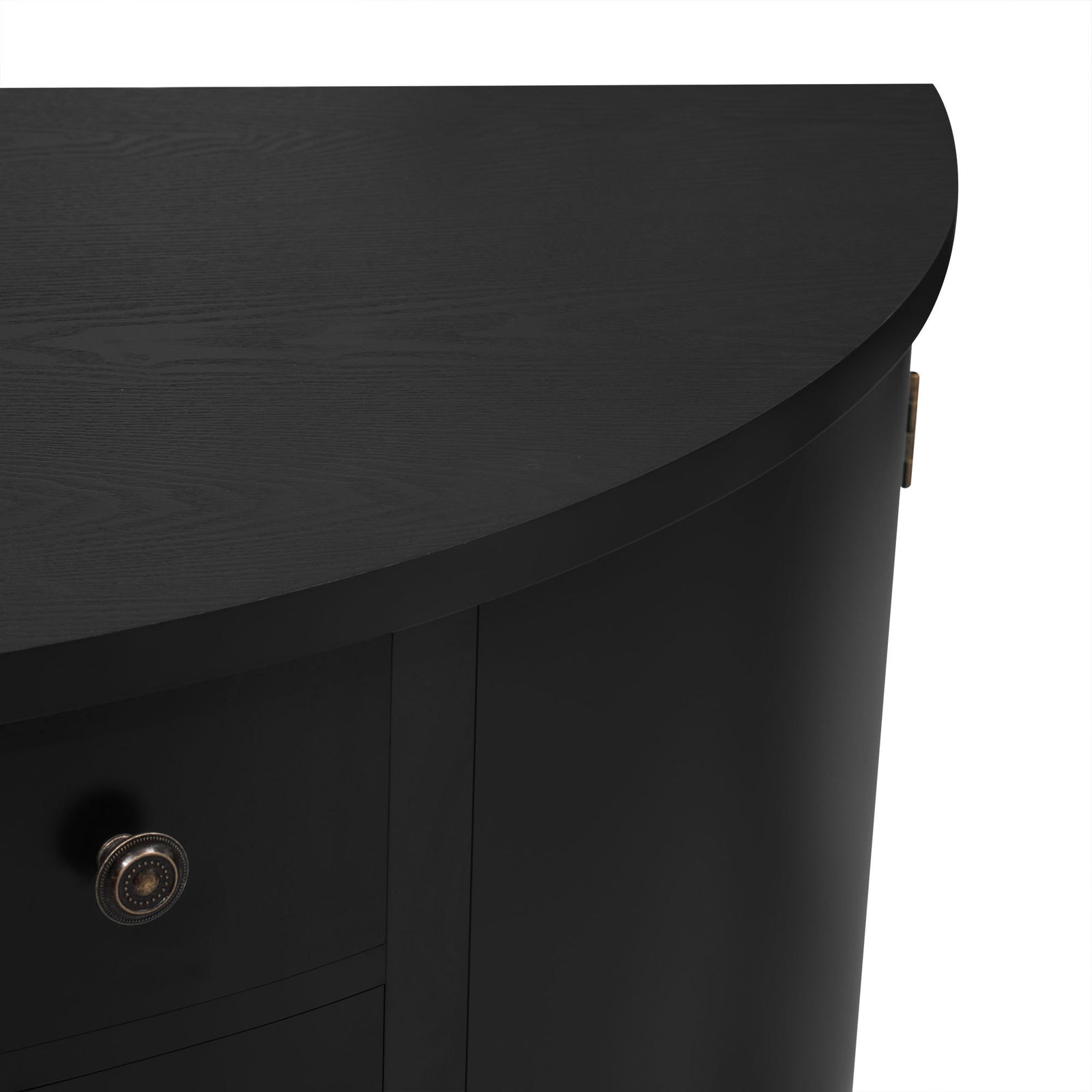 Nøordka Light Sideboard Default 50" Fraxinus Mandschuric Black Solid Wood Cabinet with Adjustable Shelving