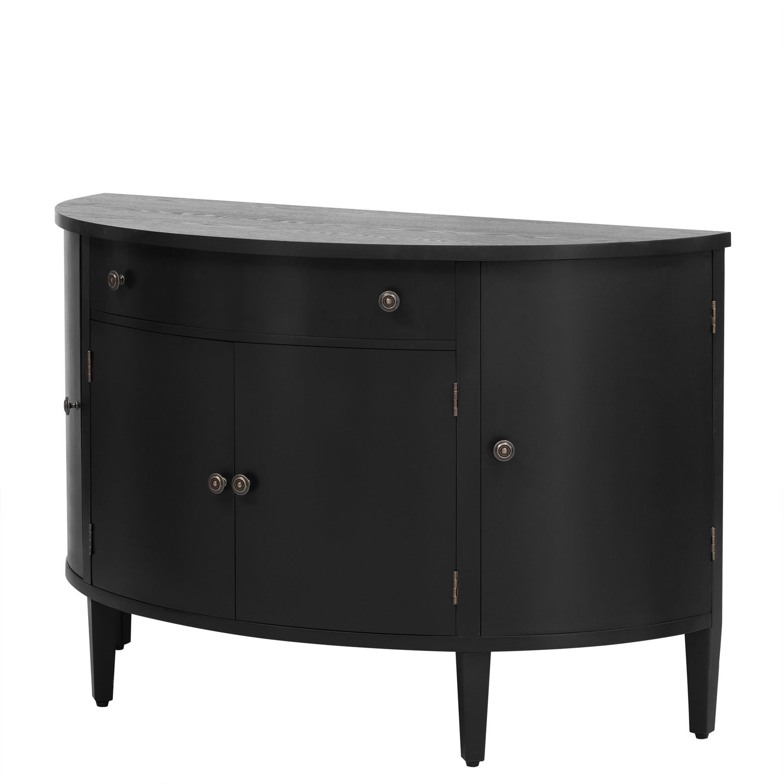 Nøordka Light Sideboard Default 50" Fraxinus Mandschuric Black Solid Wood Cabinet with Adjustable Shelving