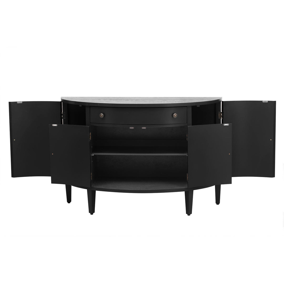 Nøordka Light Sideboard Default 50" Fraxinus Mandschuric Black Solid Wood Cabinet with Adjustable Shelving