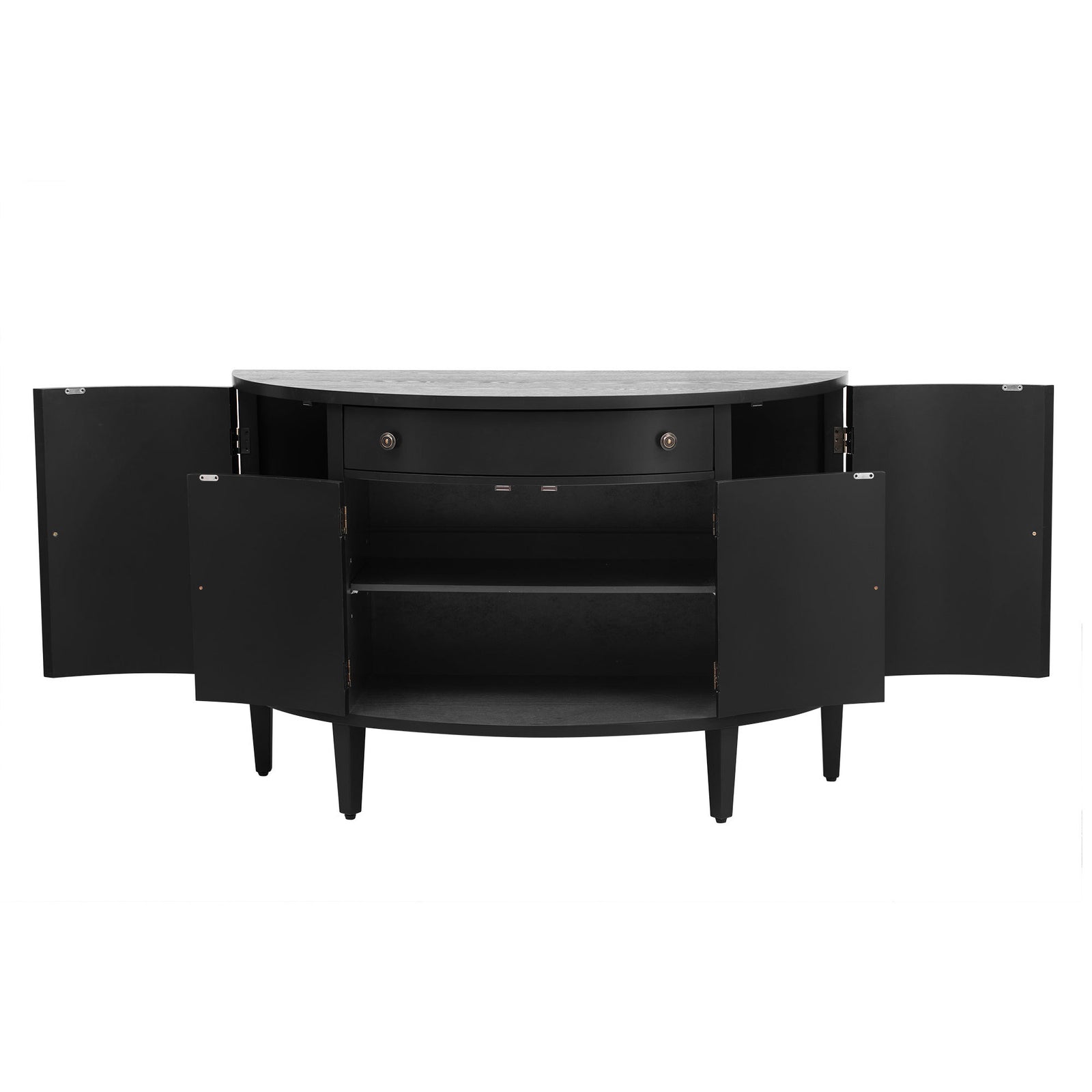 Nøordka Light Sideboard Default 50" Fraxinus Mandschuric Black Solid Wood Cabinet with Adjustable Shelving