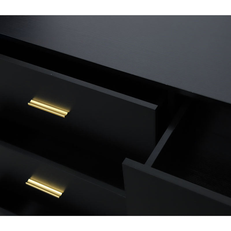 Nøordka Light Sideboard Default 50" Mid Century Modern Black 6-Drawer Dresser